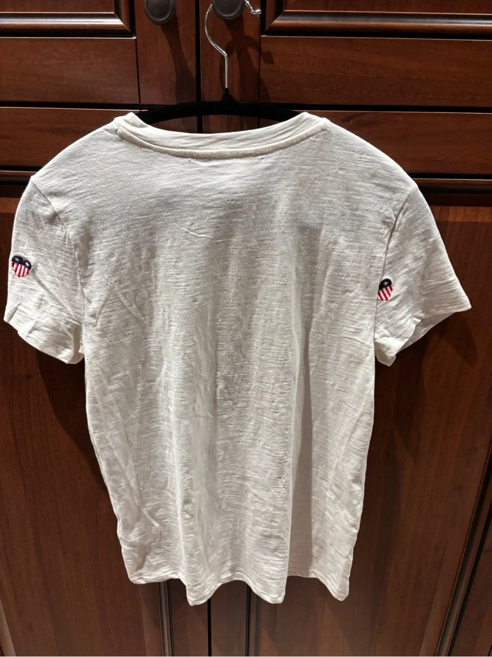 Lucky Brand Sz Medium White Embroidered American Flag
Heart Slub Tee 4th Of July - Picture 5 of 5